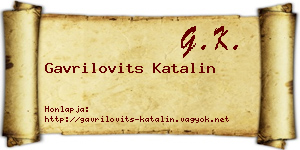 Gavrilovits Katalin névjegykártya