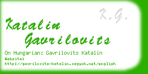 katalin gavrilovits business card